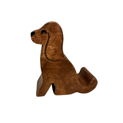 Wooden Beagle Phone Holder (Dark Oak)