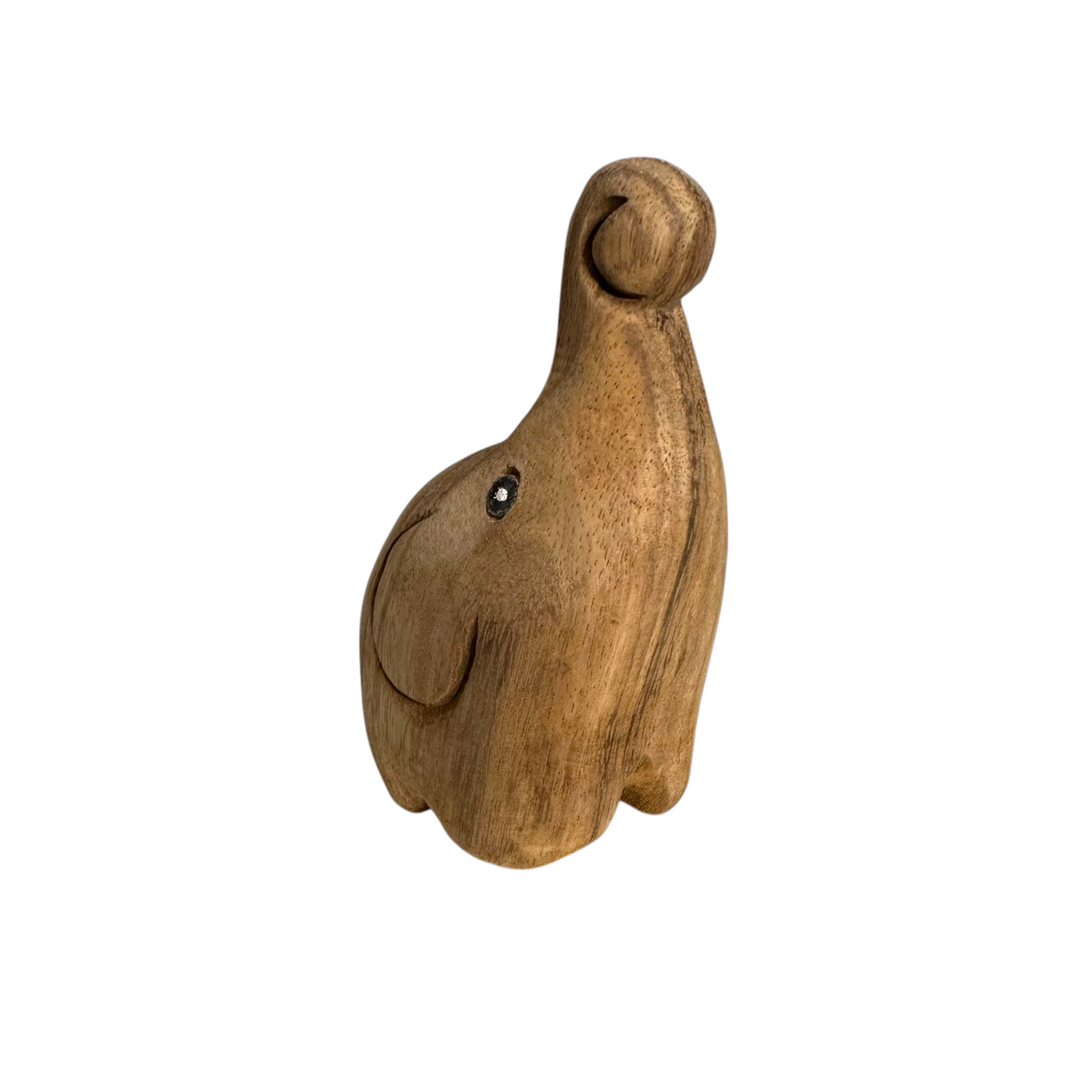 Small Natural Wooden Fighting Elephant