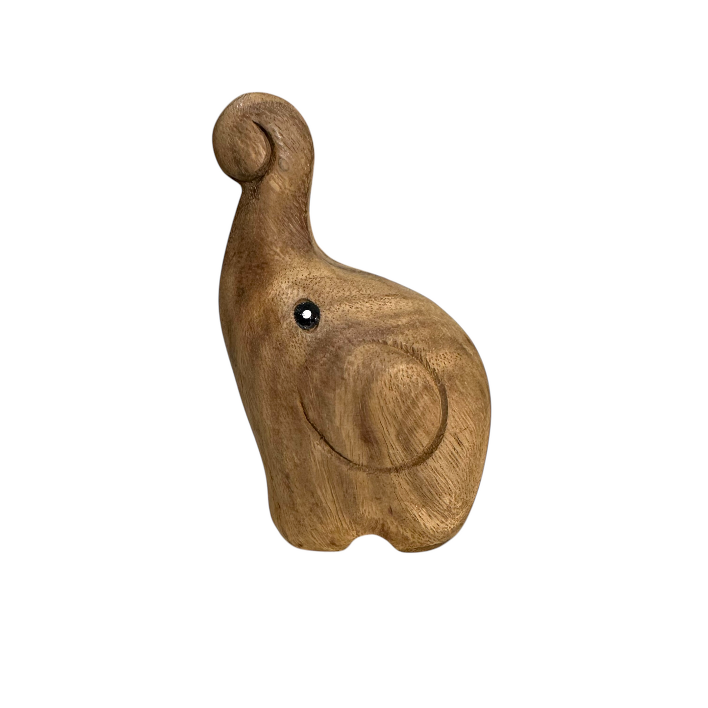 Small Natural Wooden Fighting Elephant