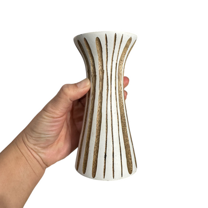 White Handcrafted Mango Wood Vase