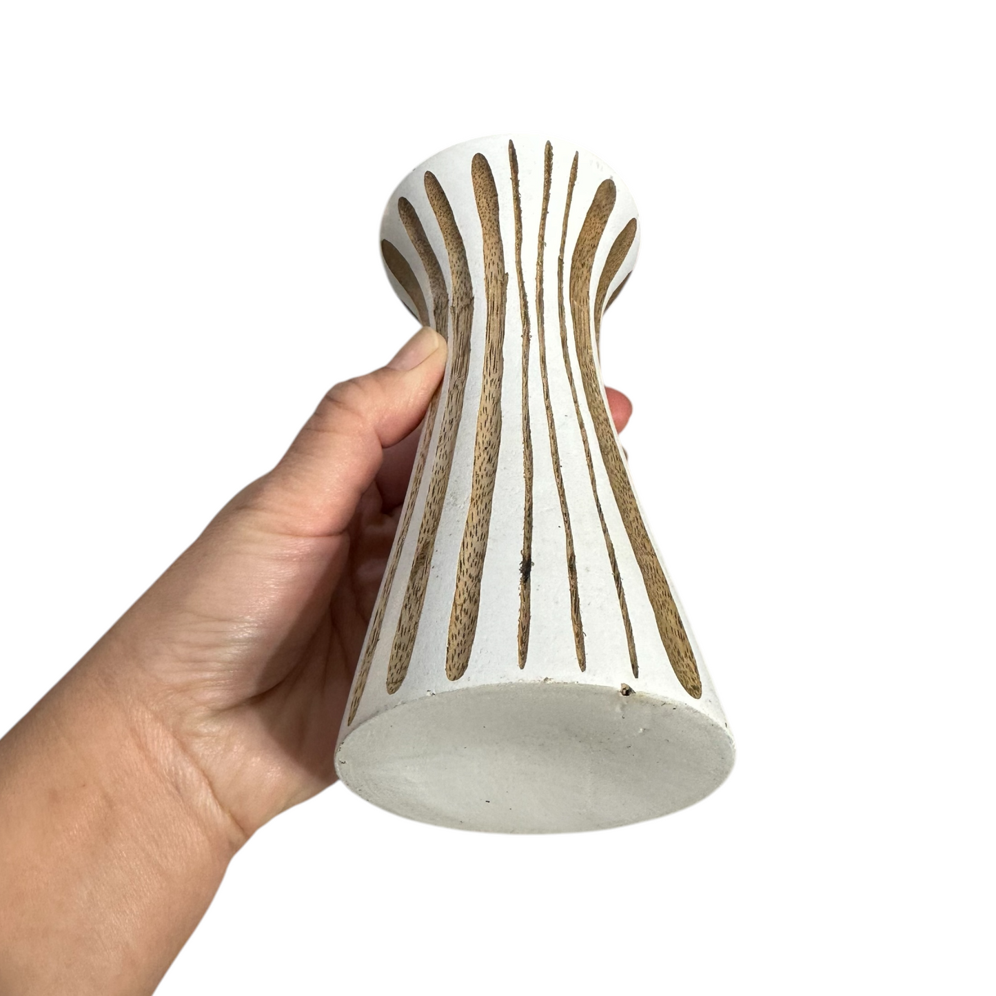 White Handcrafted Mango Wood Vase