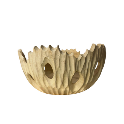 Handcrafted Wooden Carved Fruit Bowl