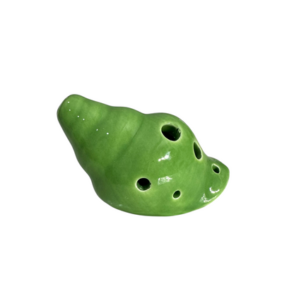 Handcrafted Green Seashell Ceramic Ocarina – Musical Instrument