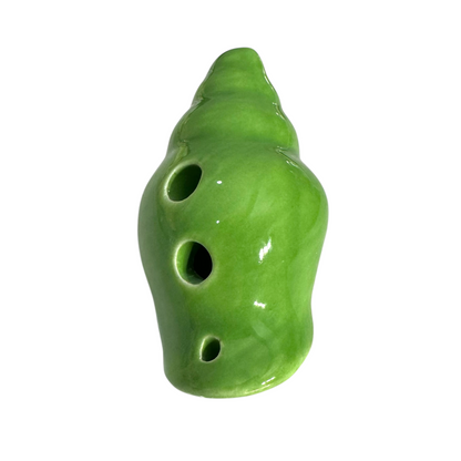 Handcrafted Green Seashell Ceramic Ocarina – Musical Instrument