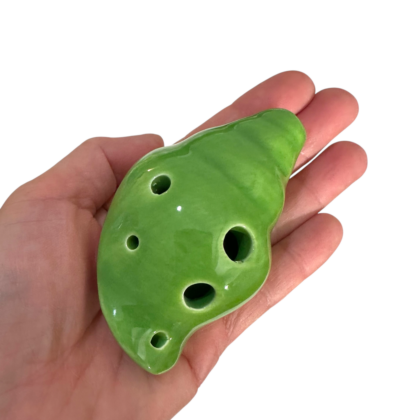 Handcrafted Green Seashell Ceramic Ocarina – Musical Instrument