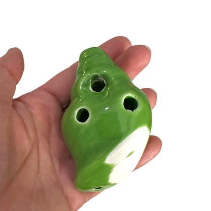 Handcrafted Green Seashell Ceramic Ocarina – Musical Instrument