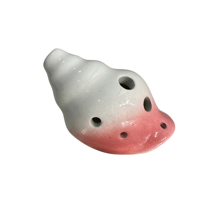 Handcrafted Pink Seashell Ceramic Ocarina – Musical Instrument