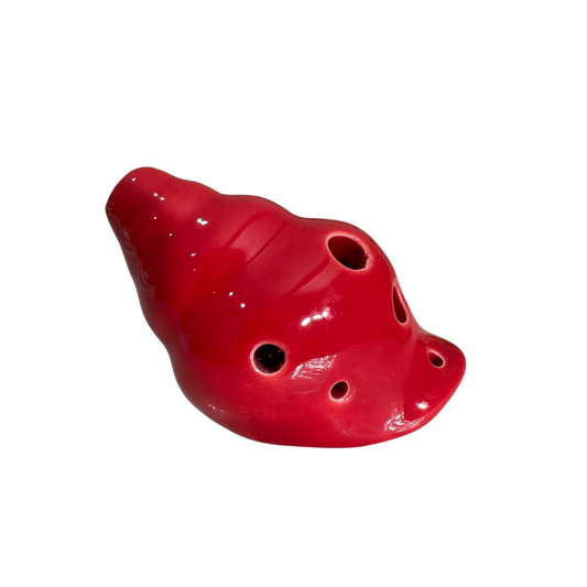 Handcrafted Red Seashell Ceramic Ocarina – Musical Instrument