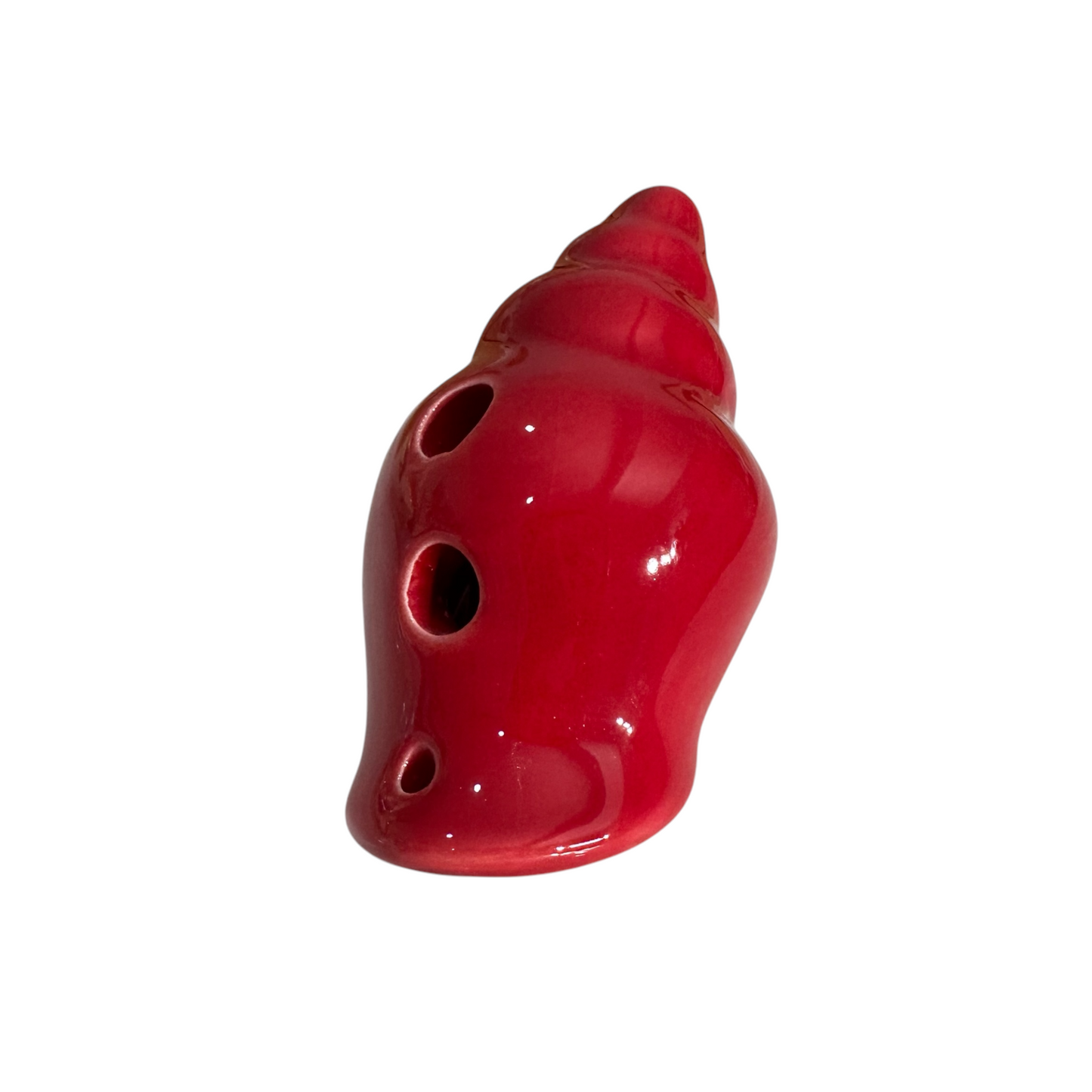 Handcrafted Red Seashell Ceramic Ocarina – Musical Instrument