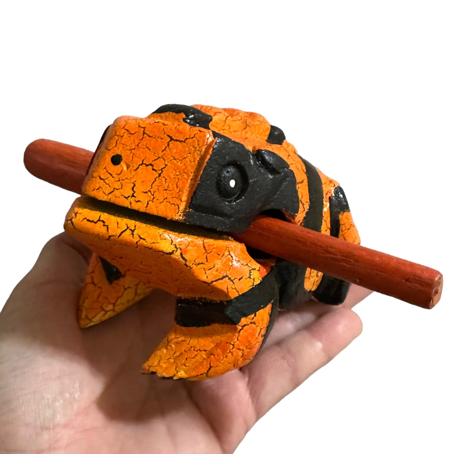 4" Large Orange Dart Frog Musical Frog Percussion Instrument