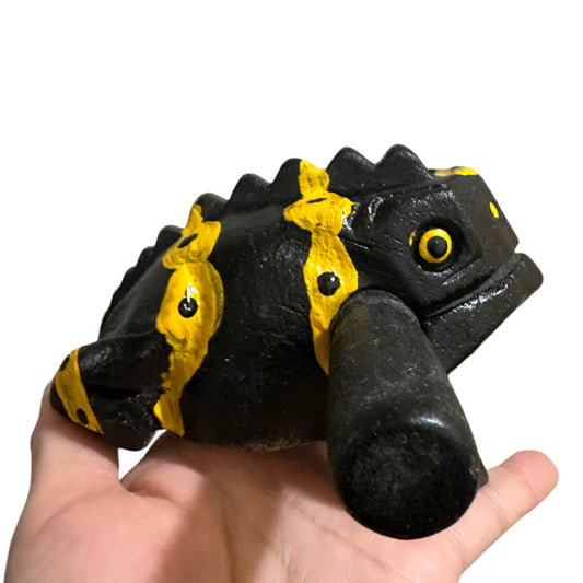 4" Large Yellow Dart Frog Musical Frog Percussion Instrument