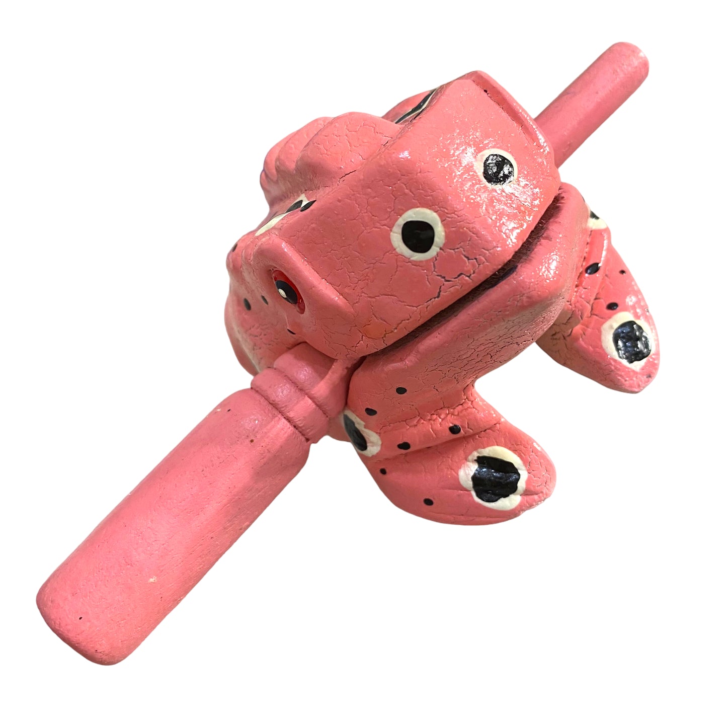 3" Wooden Musical Frog - Cherry Blossom Design (Percussion Instrument)