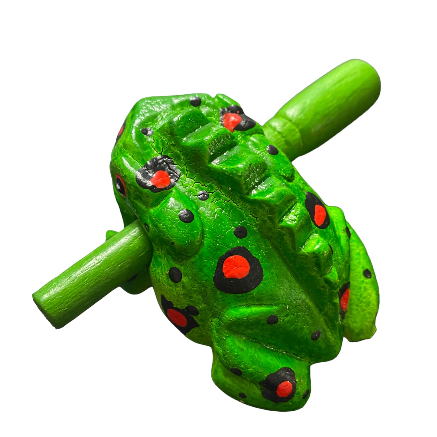 2" Wooden Musical Frog - Fire Design (Percussion Instrument)