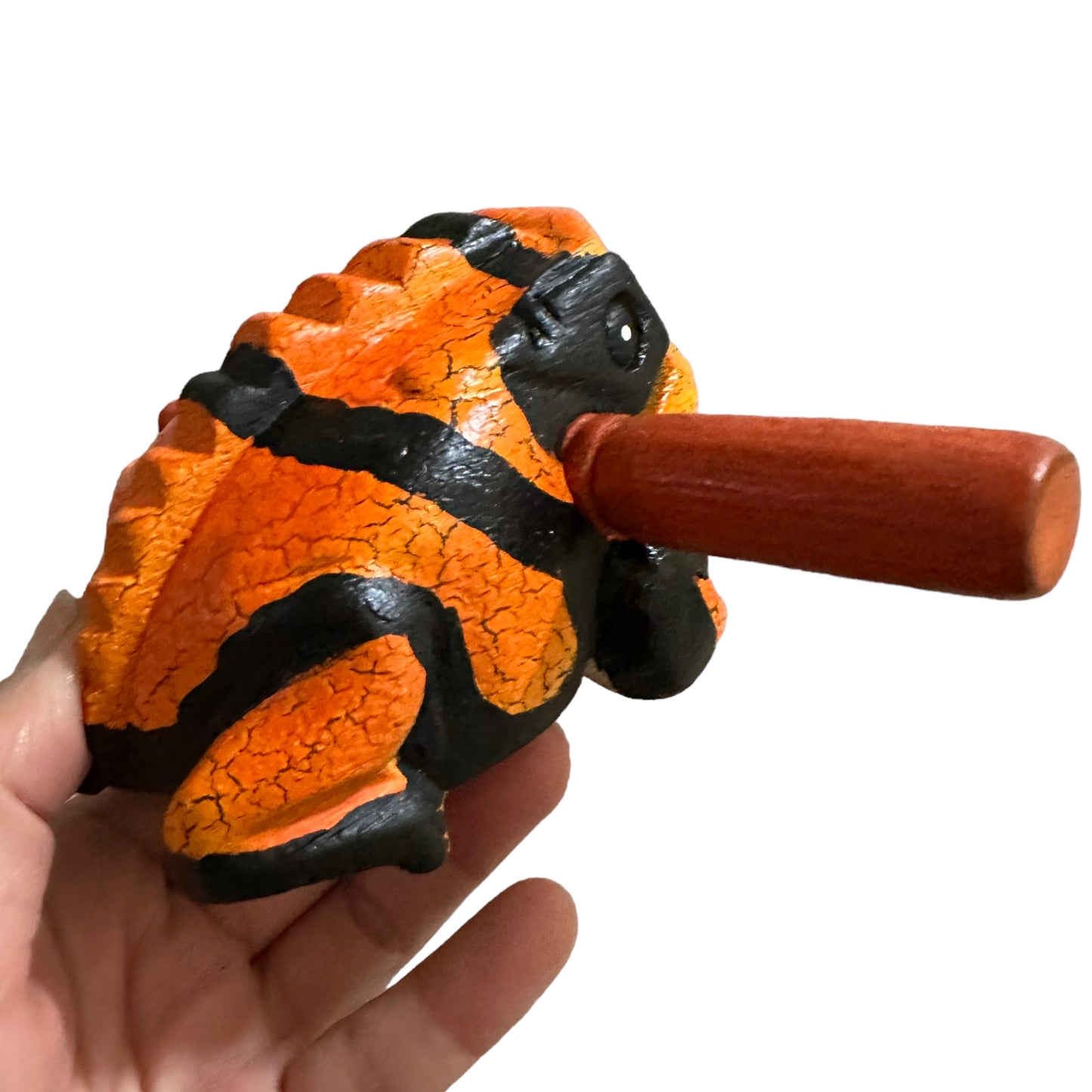 4" Large Orange Dart Frog Musical Frog Percussion Instrument