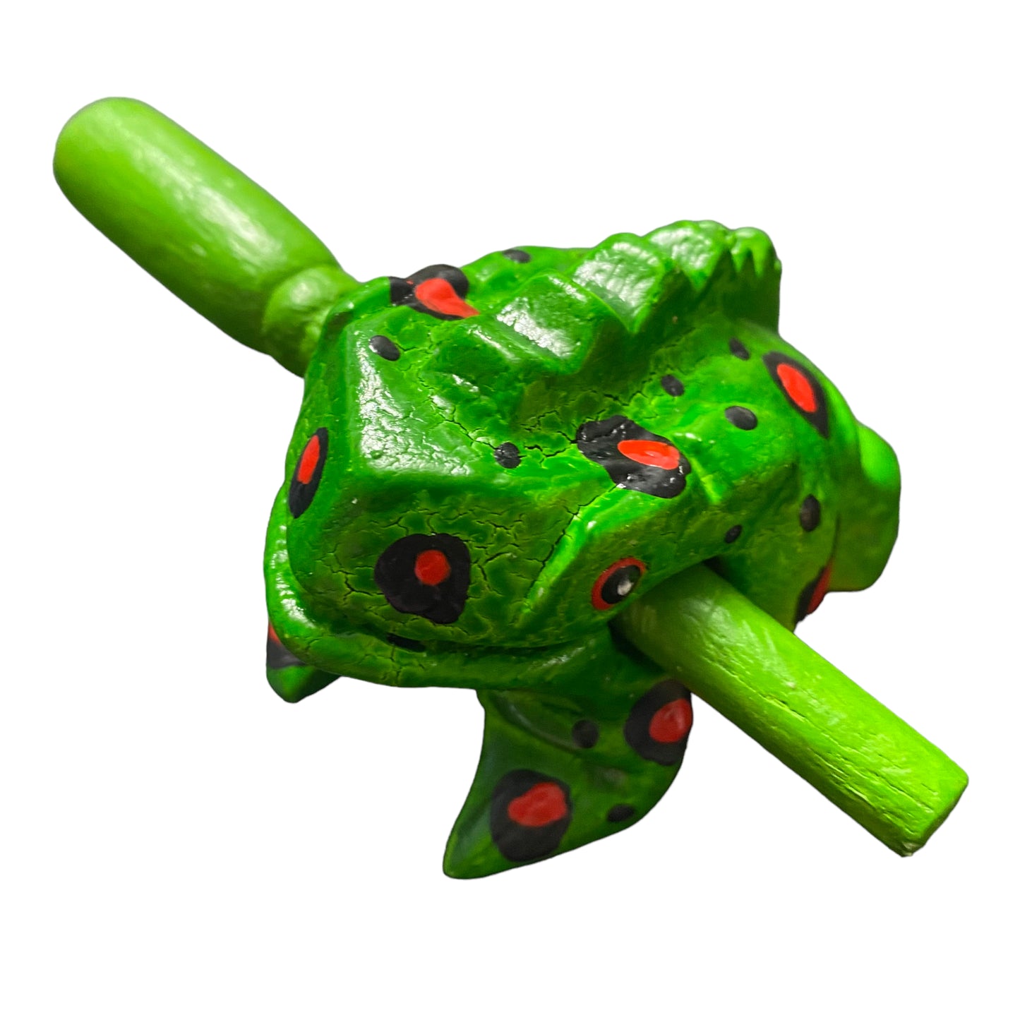1.5" Wooden Musical Frog - Fire Design (Percussion Instrument)