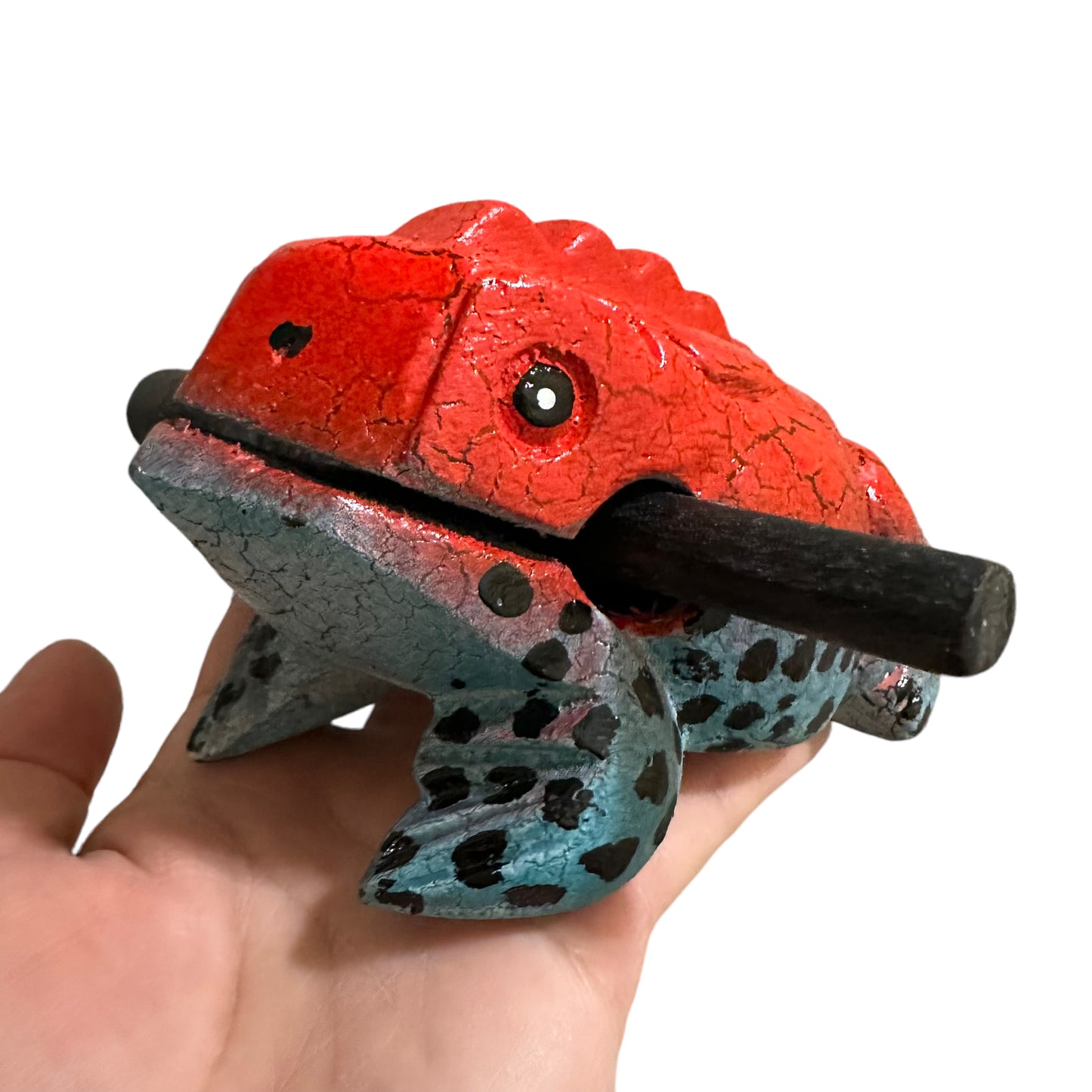 4" Large Red Dart Frog Musical Frog Percussion Instrument