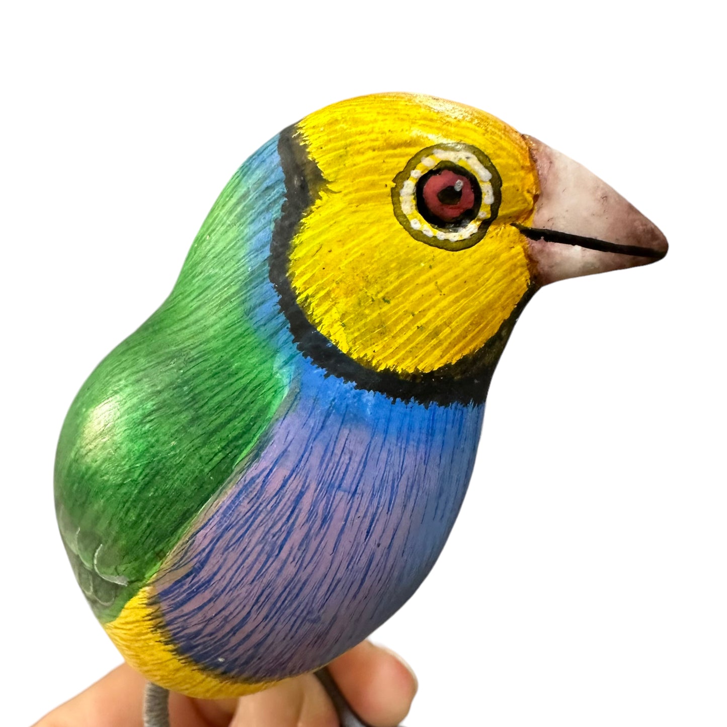 Wooden Hand-painted Yellow Finch Bird Figurine Decoration