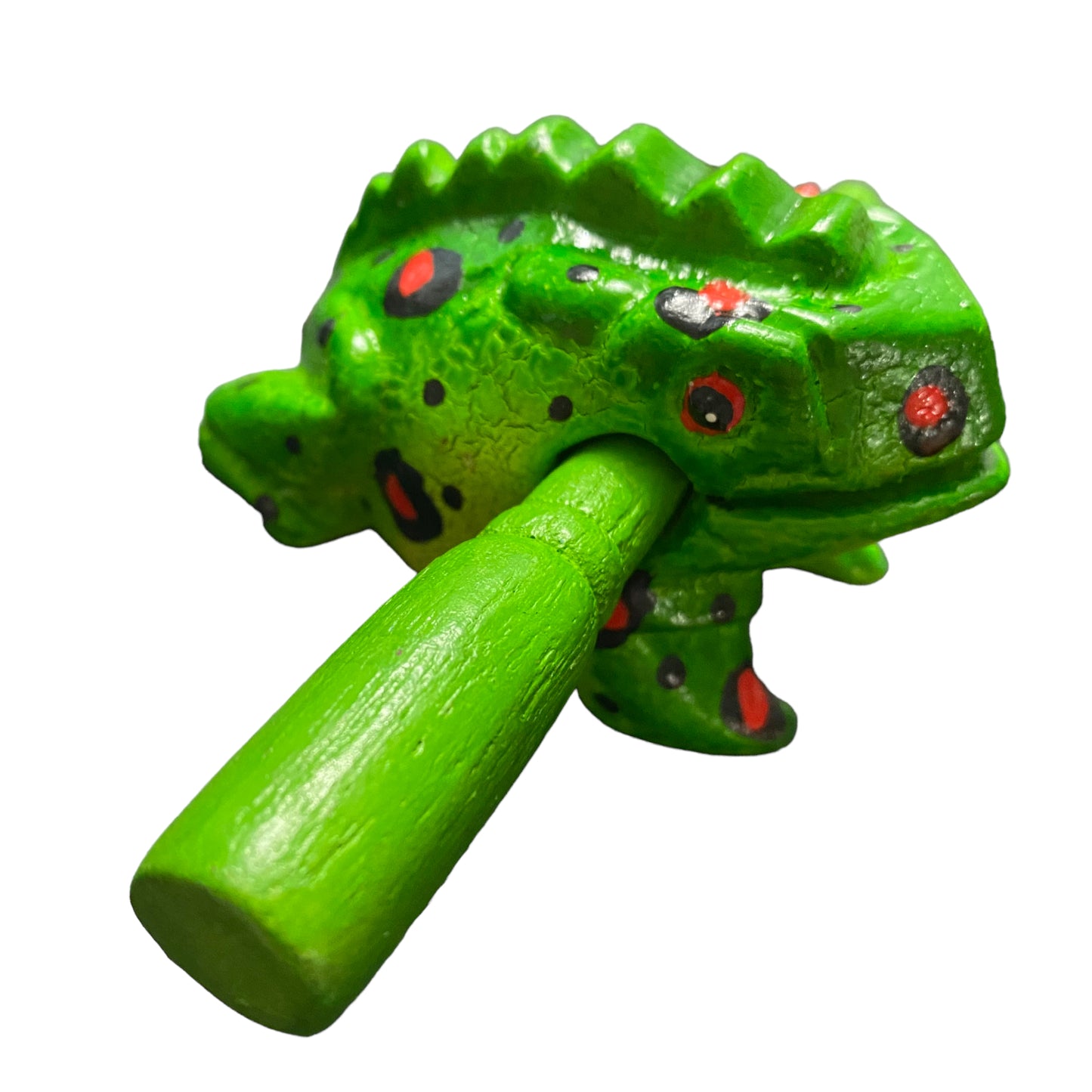 1.5" Wooden Musical Frog - Fire Design (Percussion Instrument)
