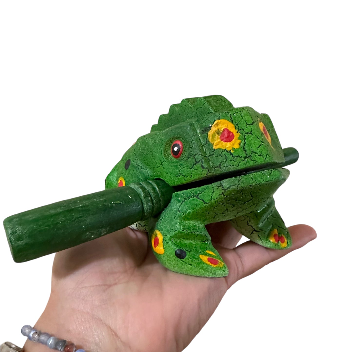 4" Large Green Spring Frog Musical Frog Percussion Instrument