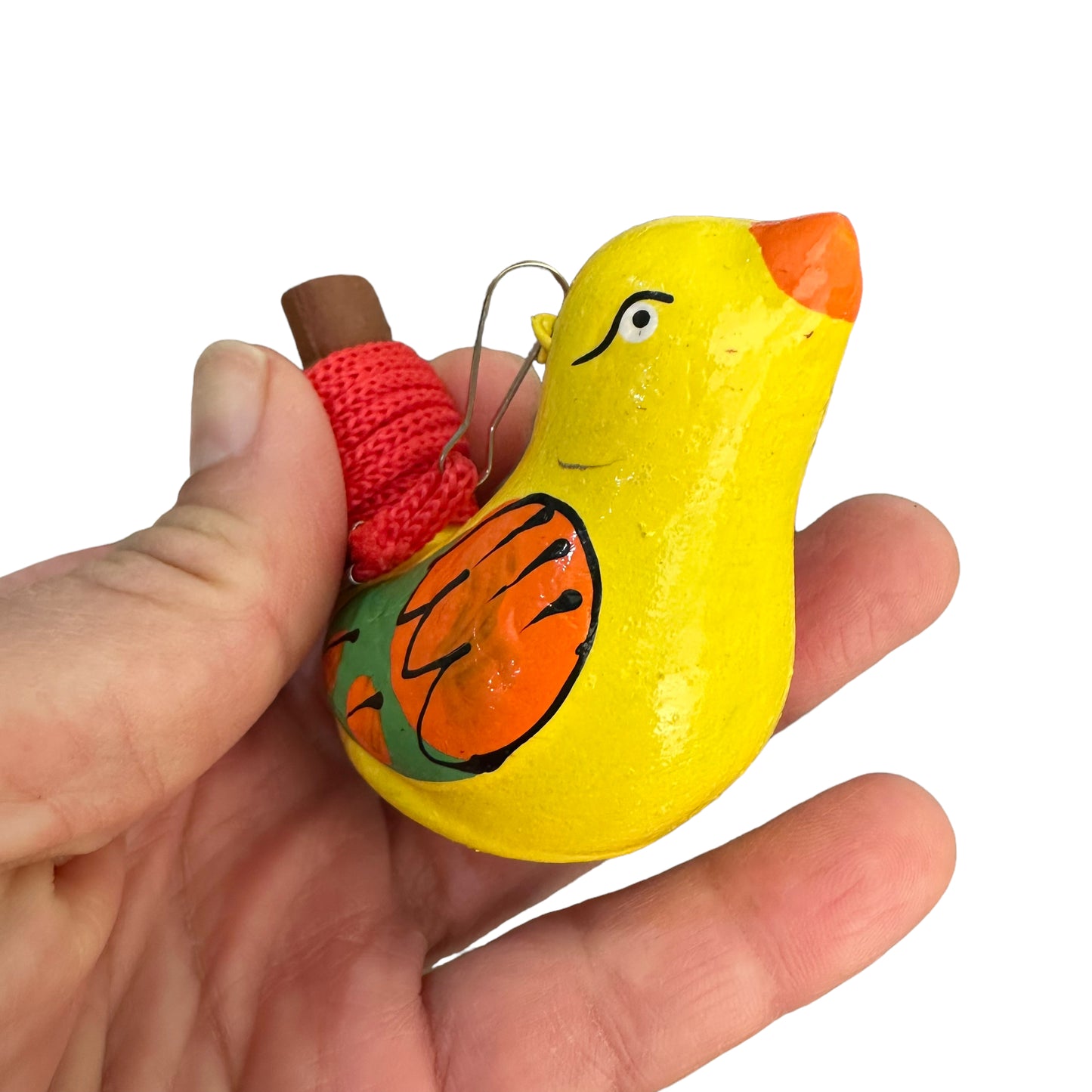 Clay Water Whistle Bird (Yellow wings)