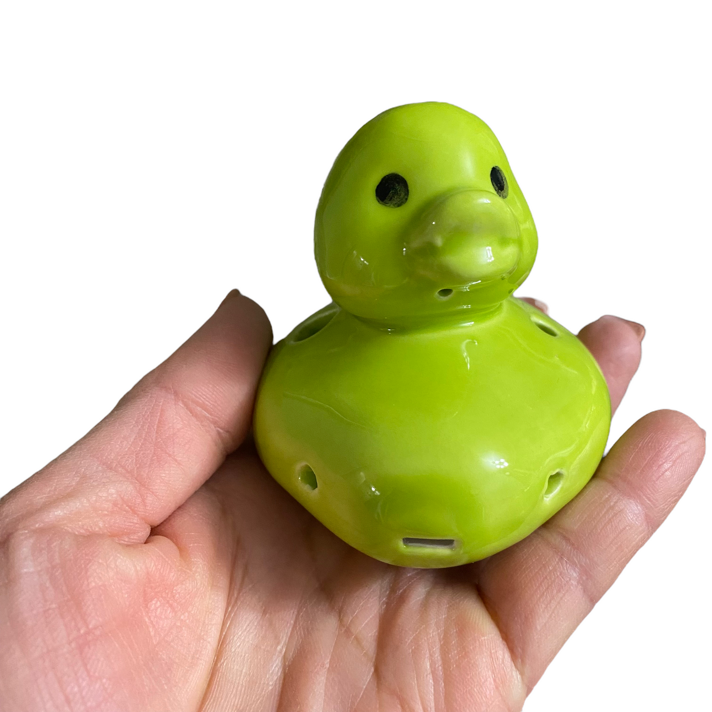 Ceramic Duck Ocarina Green