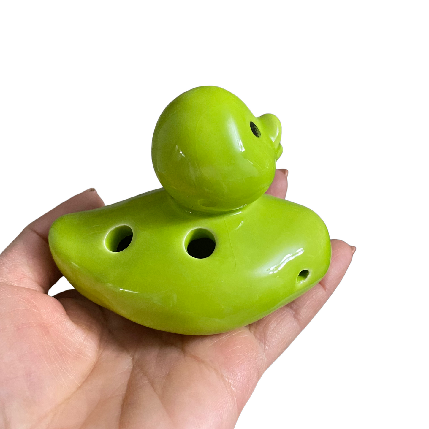 Ceramic Duck Ocarina Green