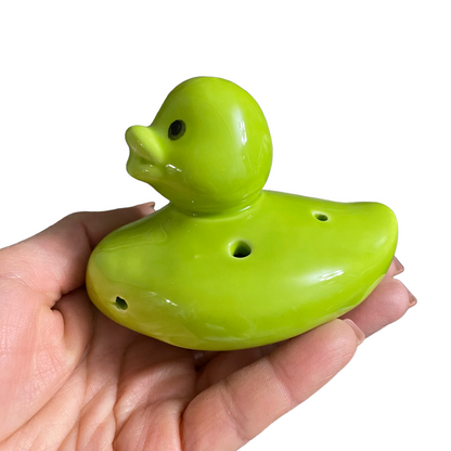 Ceramic Duck Ocarina Green