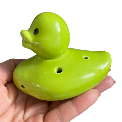 Ceramic Duck Ocarina Green