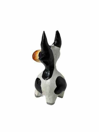 Mini Wooden Cow Figurine