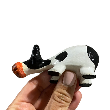 Wooden Cow Shelf Figurine Decoration