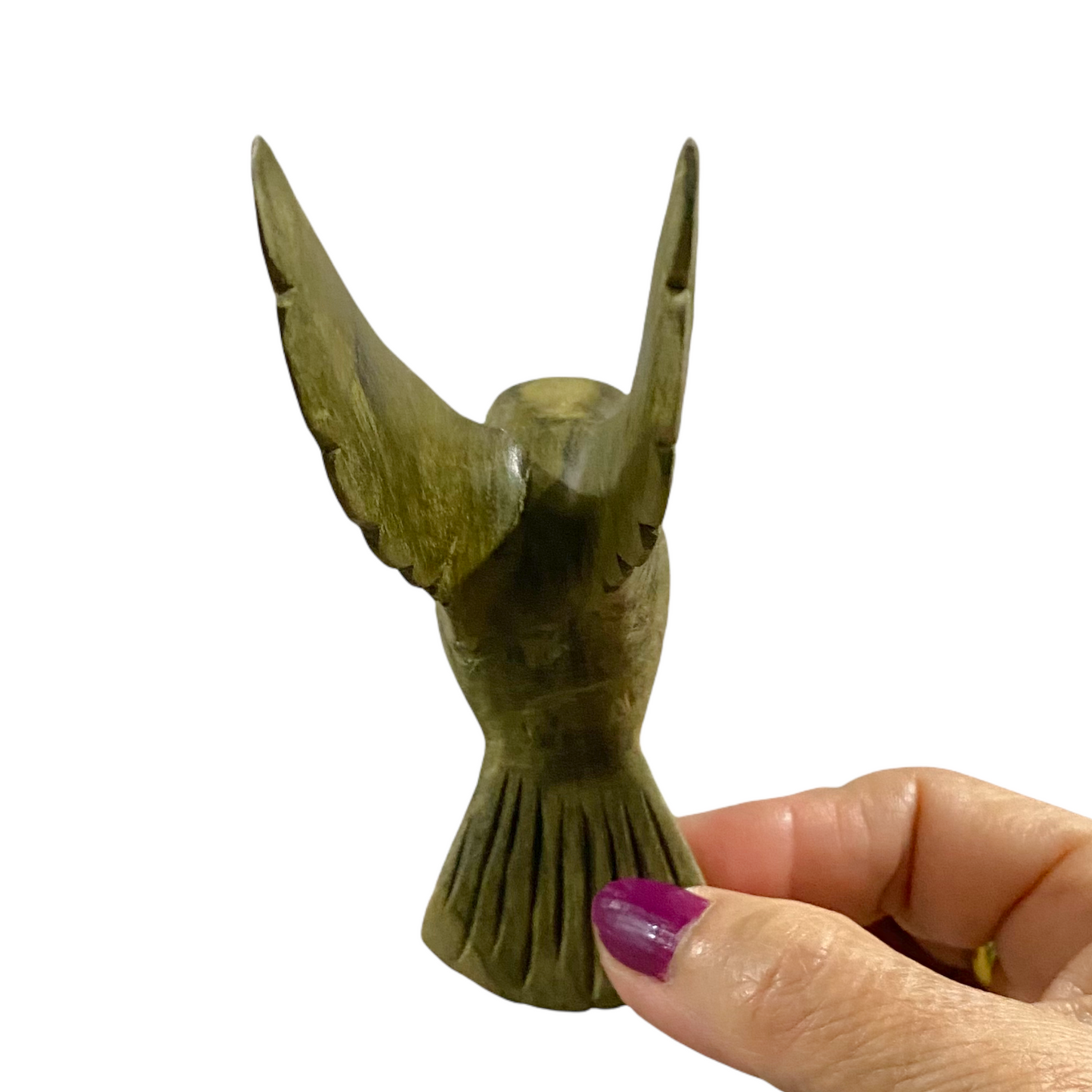 Green Wood Hummingbird Figurine Decoration