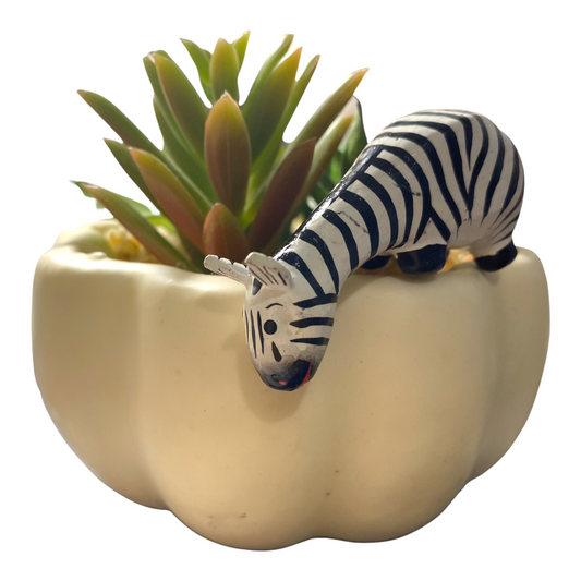 Wooden Minimal Zebra Shelf Figurine Decoration