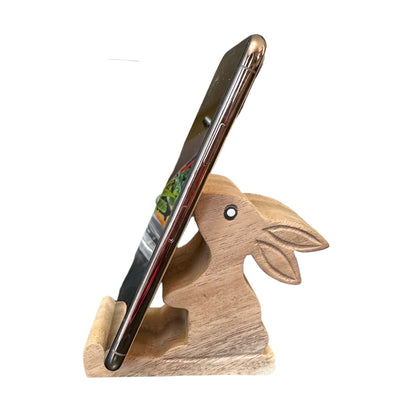 Wooden Cute Rabbit Phone Holder