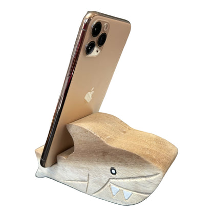 Wooden Shark Phone Holder