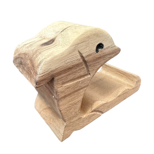 Wooden Dolphin Phone Holder