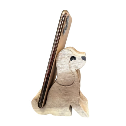 Wooden Beagle Phone Holder