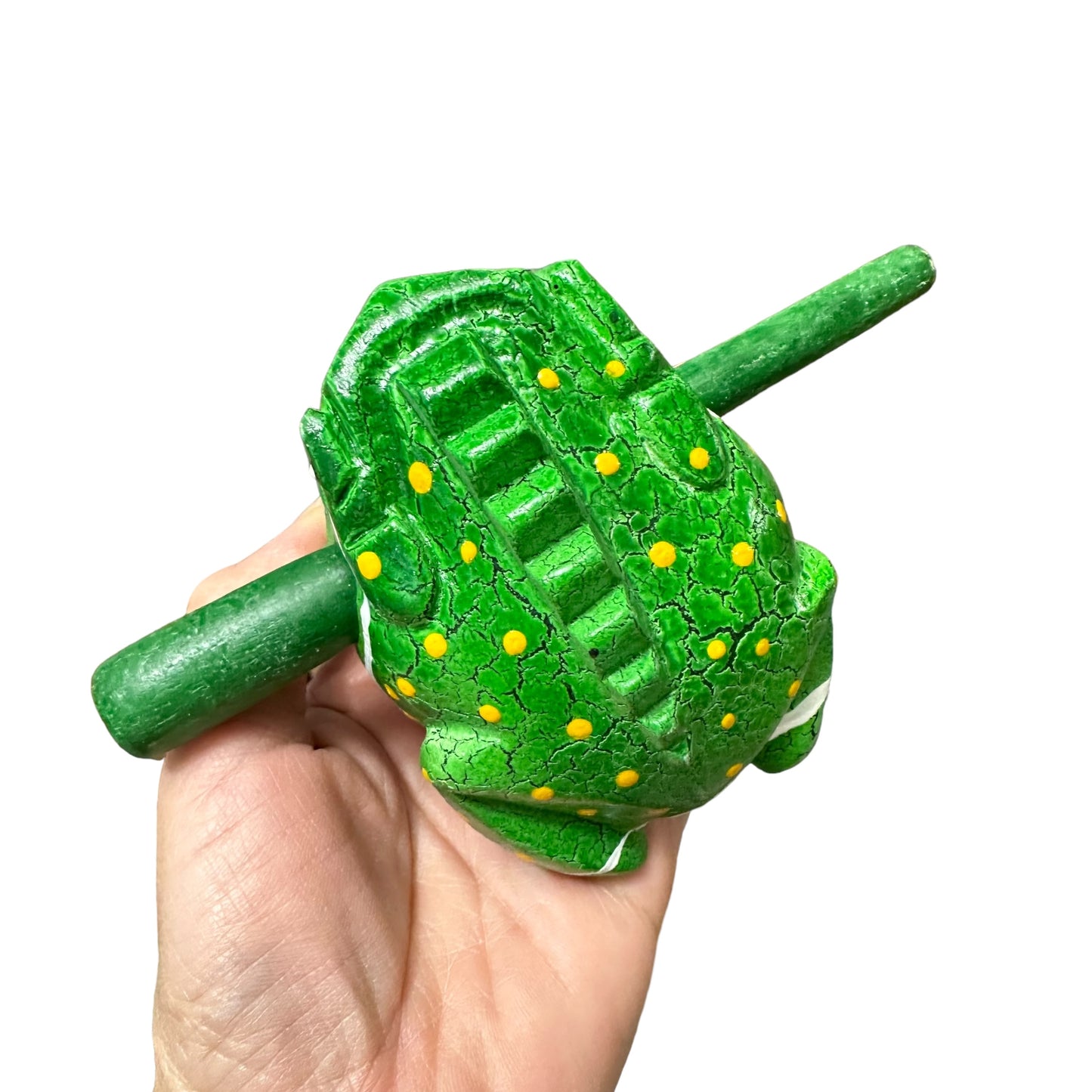 3" Medium Green Leaf Musical Percussion Frog