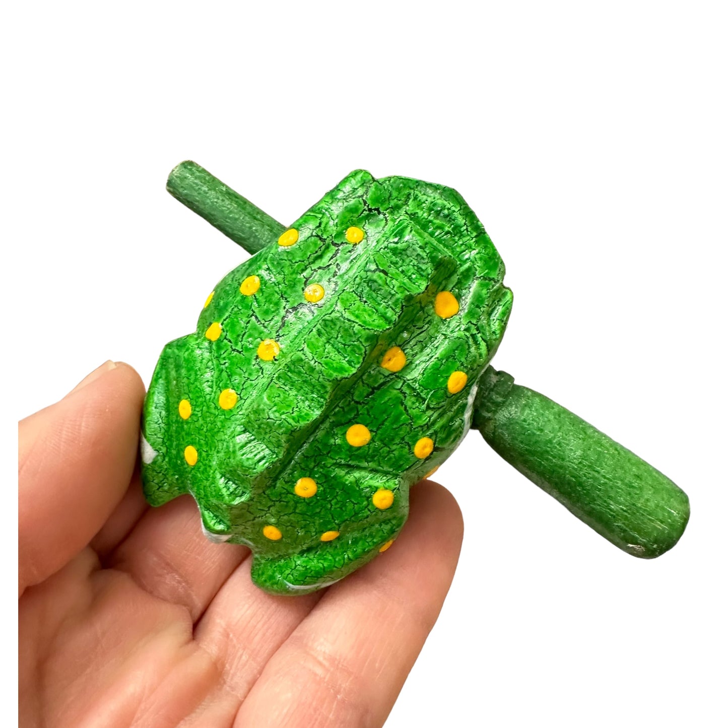 1.5" Extra Small Green Leaf Frog Musical Frog Percussion Instrument