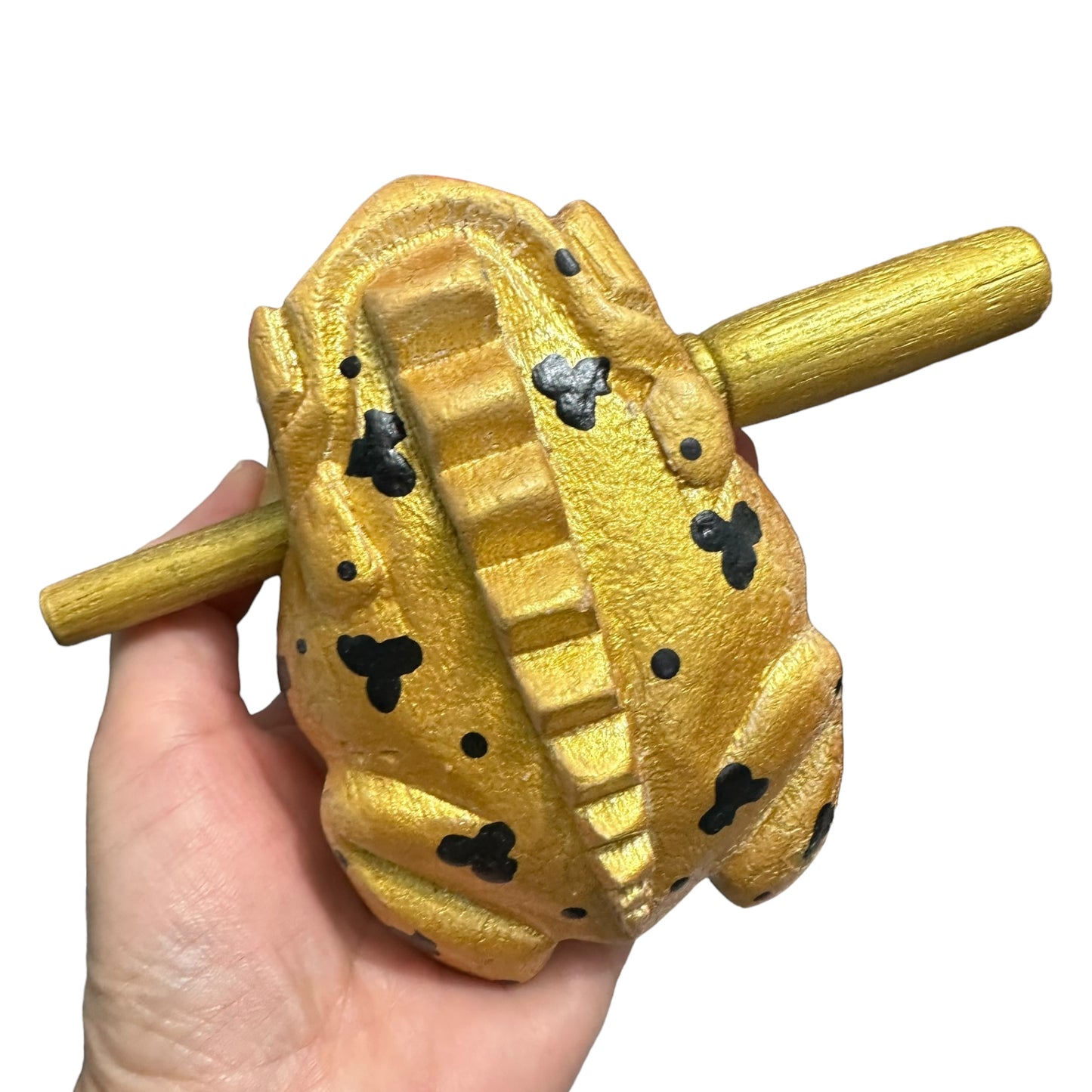 4" Large Golden Frog Musical Frog Percussion Instrument