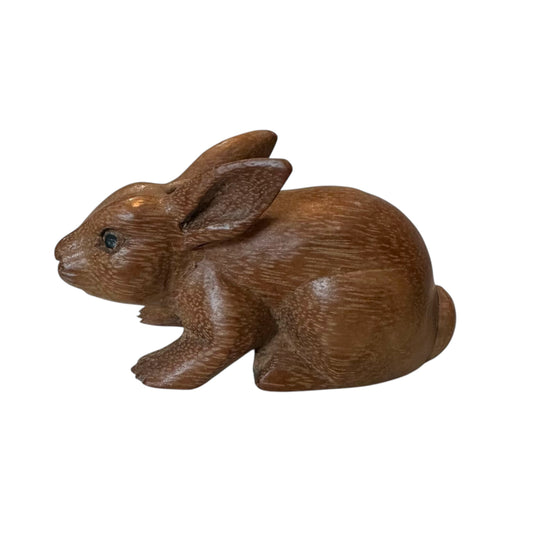 Earth Bunny – Hand-Carved Wooden Rabbit Figurin