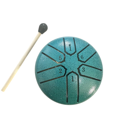 Mini Steel Rain Drum – 3-Inch Percussion Instrument with Mallet (Teal)
