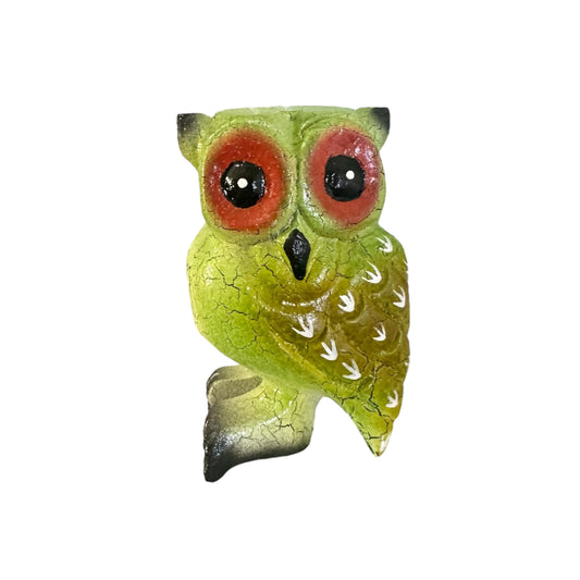 4" Green Forest Wooden Musical Whistle Owl  Instrument