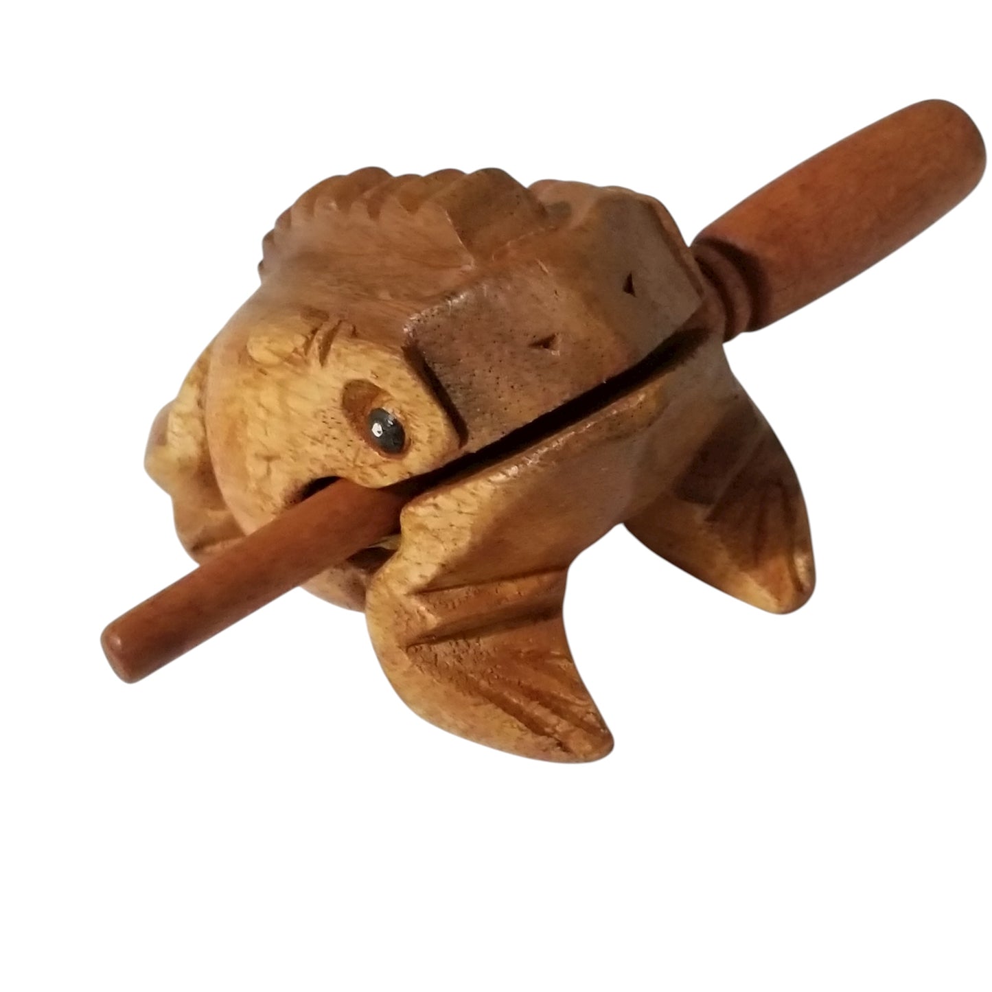 3" Wooden Musical Frog - Dark Oak Stained (Percussion Instrument)