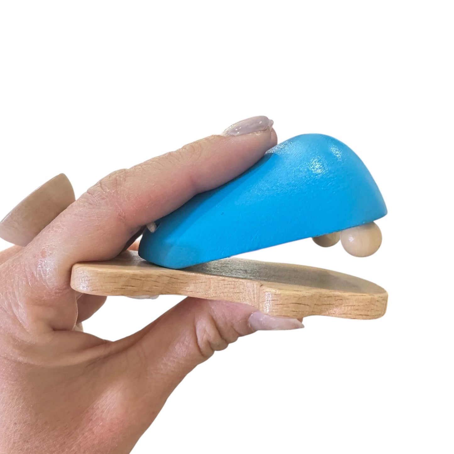 Wooden Fish Castanet | Montessori Music Toy, Sound Therapy Blue