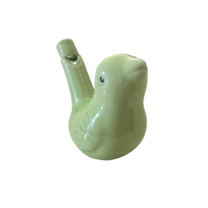 Ceramic Water Whistle Wind Instrument Green Bird
