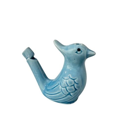 Ceramic Water Whistle Wind Instrument Blue Crest Bird