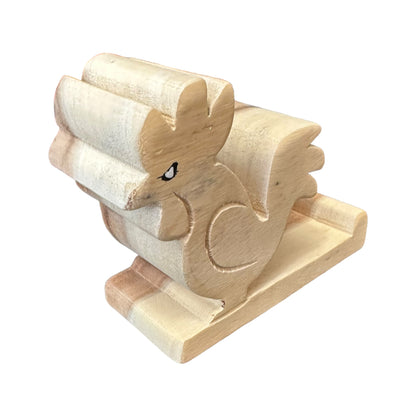 Wooden Rooster Cellphone Stand