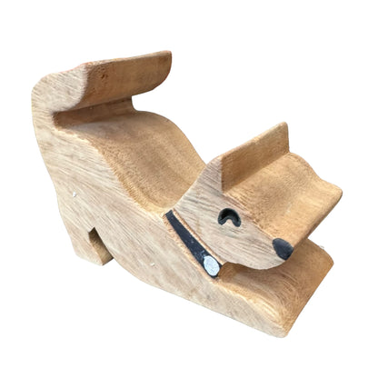 Wooden Cat Phone Holder