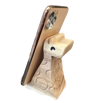 Wooden Giraffe Phone Holder