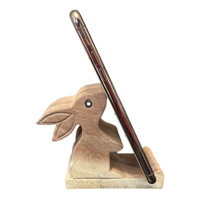Wooden Cute Rabbit Phone Holder